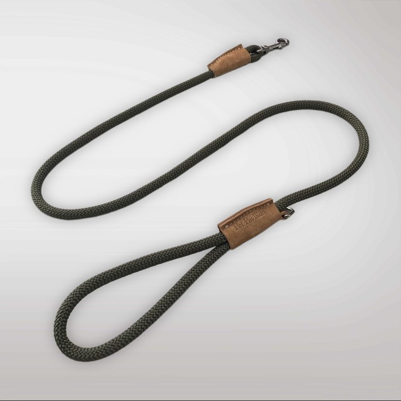 Italian Nylon Lead — Green & Cognac