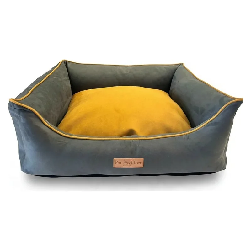 Pet Pavilion Nest Bed in green and mustard